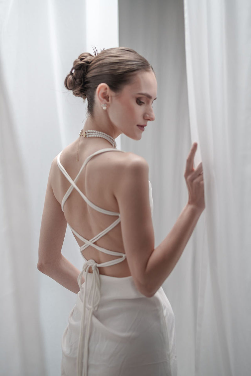 Crisscross Strap Open-Back Dress