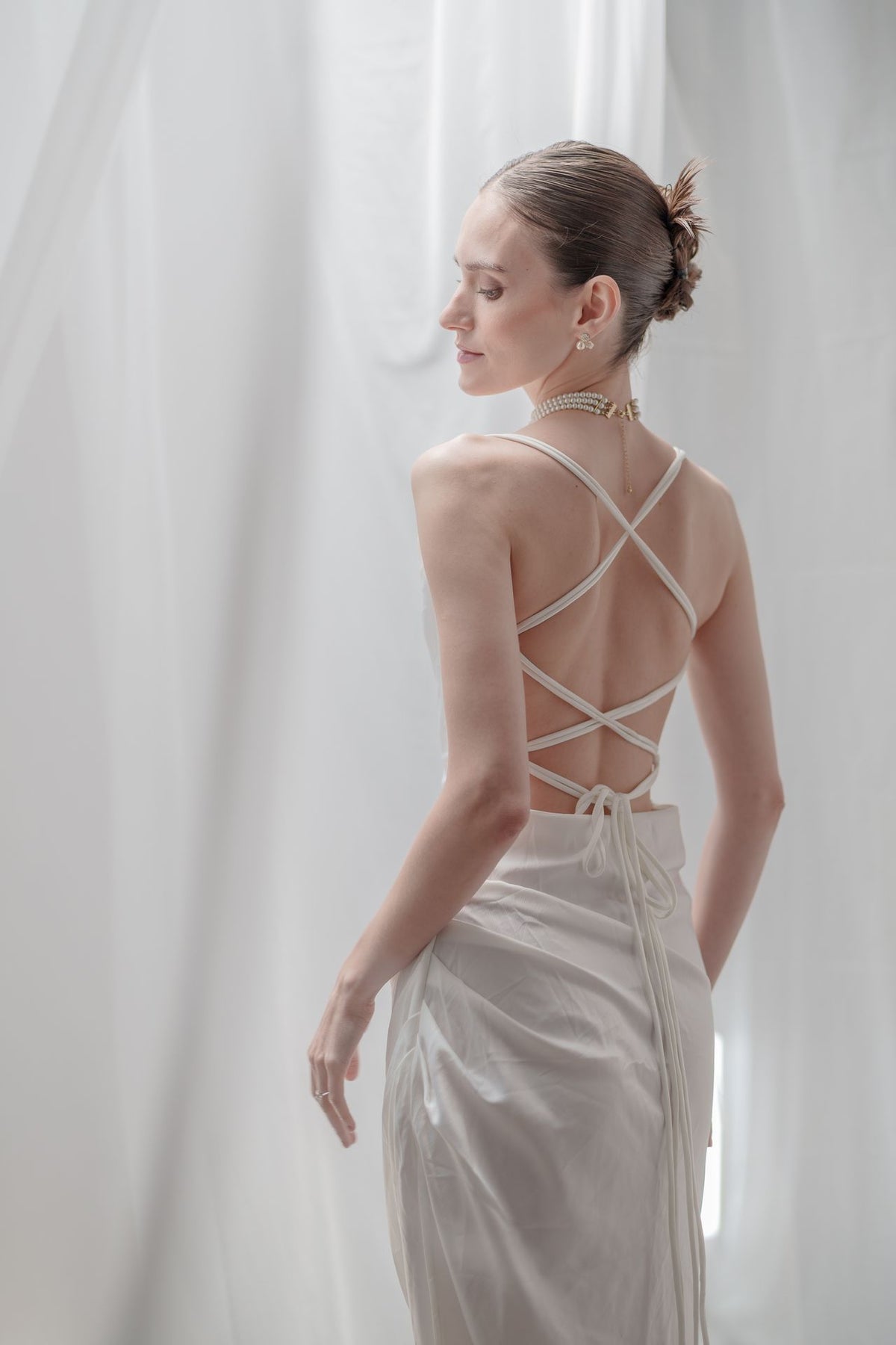 Crisscross Strap Open-Back Dress