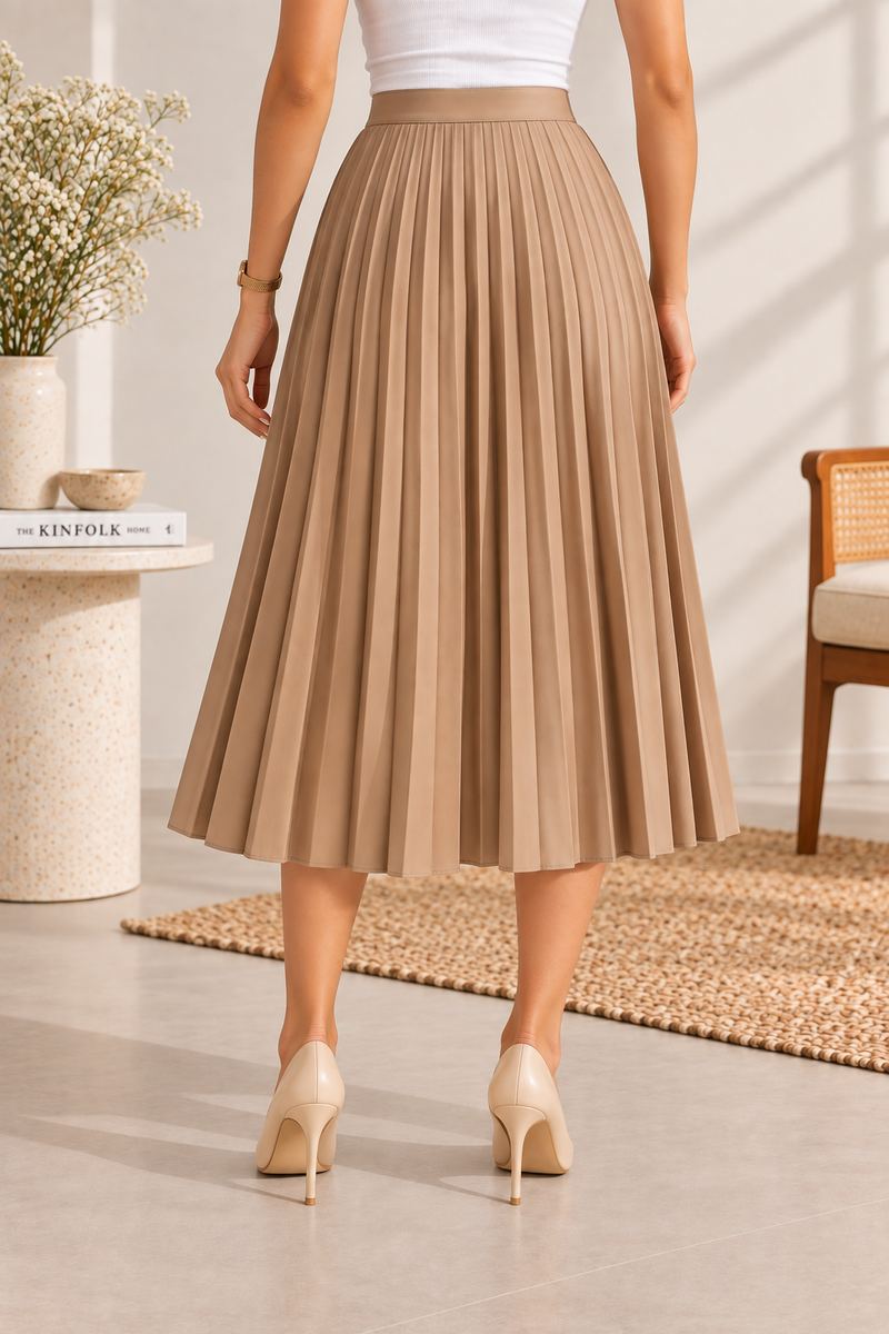 Elegant Pleated Midi Skirt