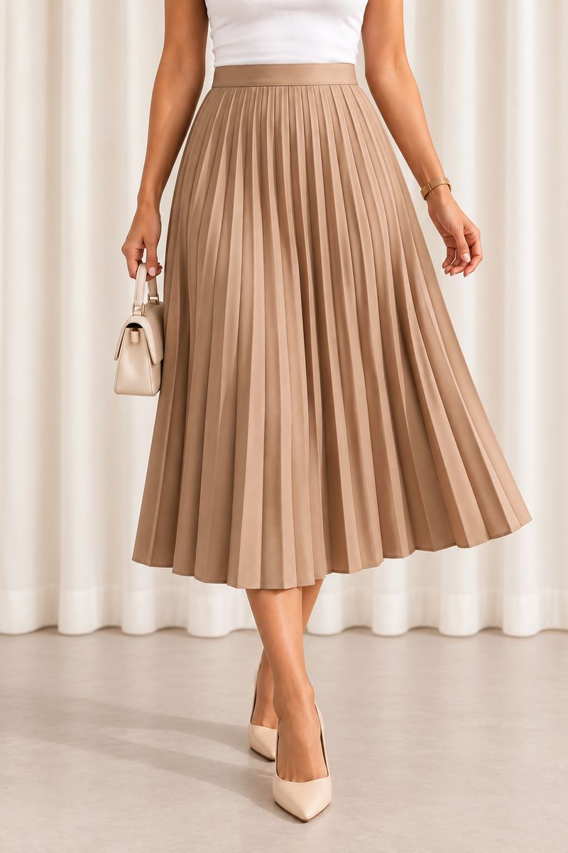 Elegant Pleated Midi Skirt