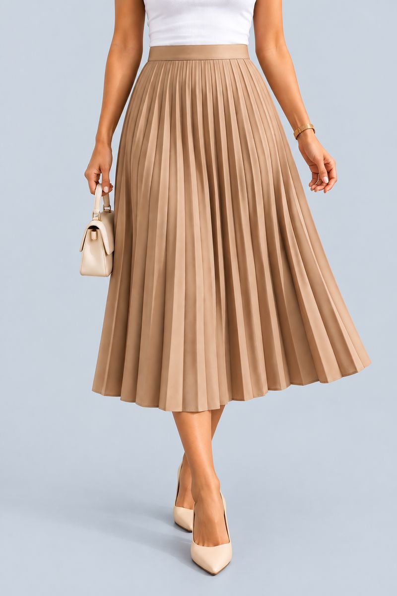 Elegant Pleated Midi Skirt