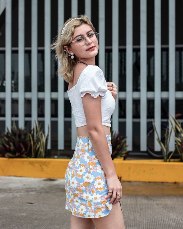 Floral A-Line Summer Skirt