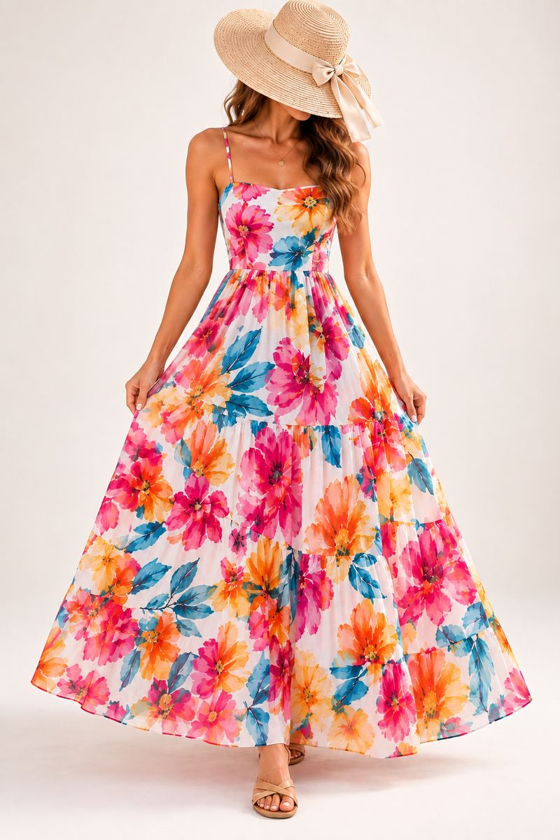 Vibrant Floral Maxi Dress