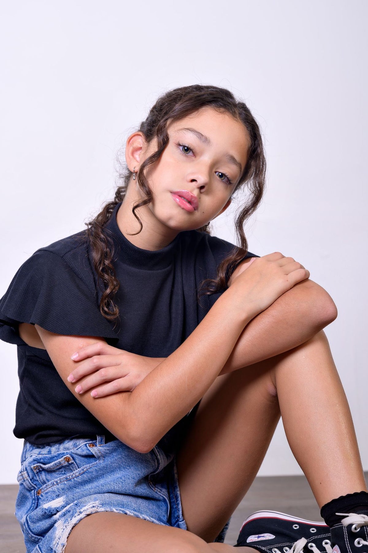 Girls' Ruffle Sleeve Top