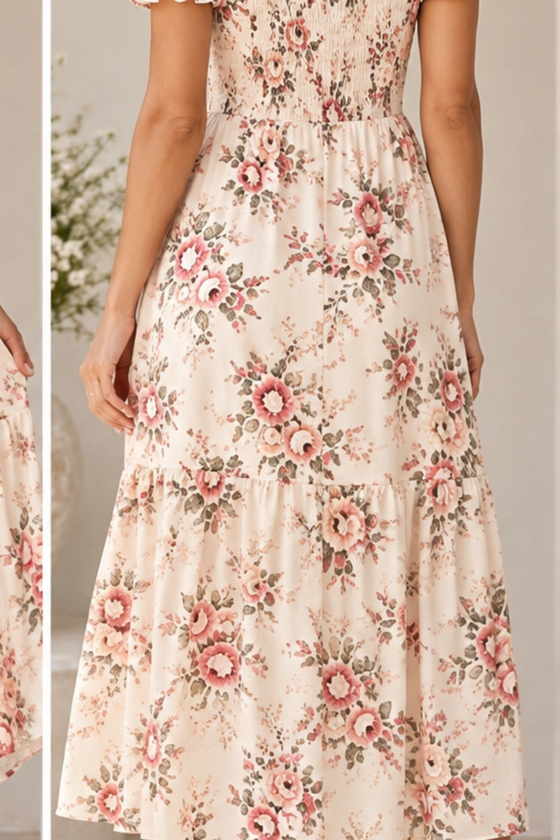 Classic Floral Midi Dress